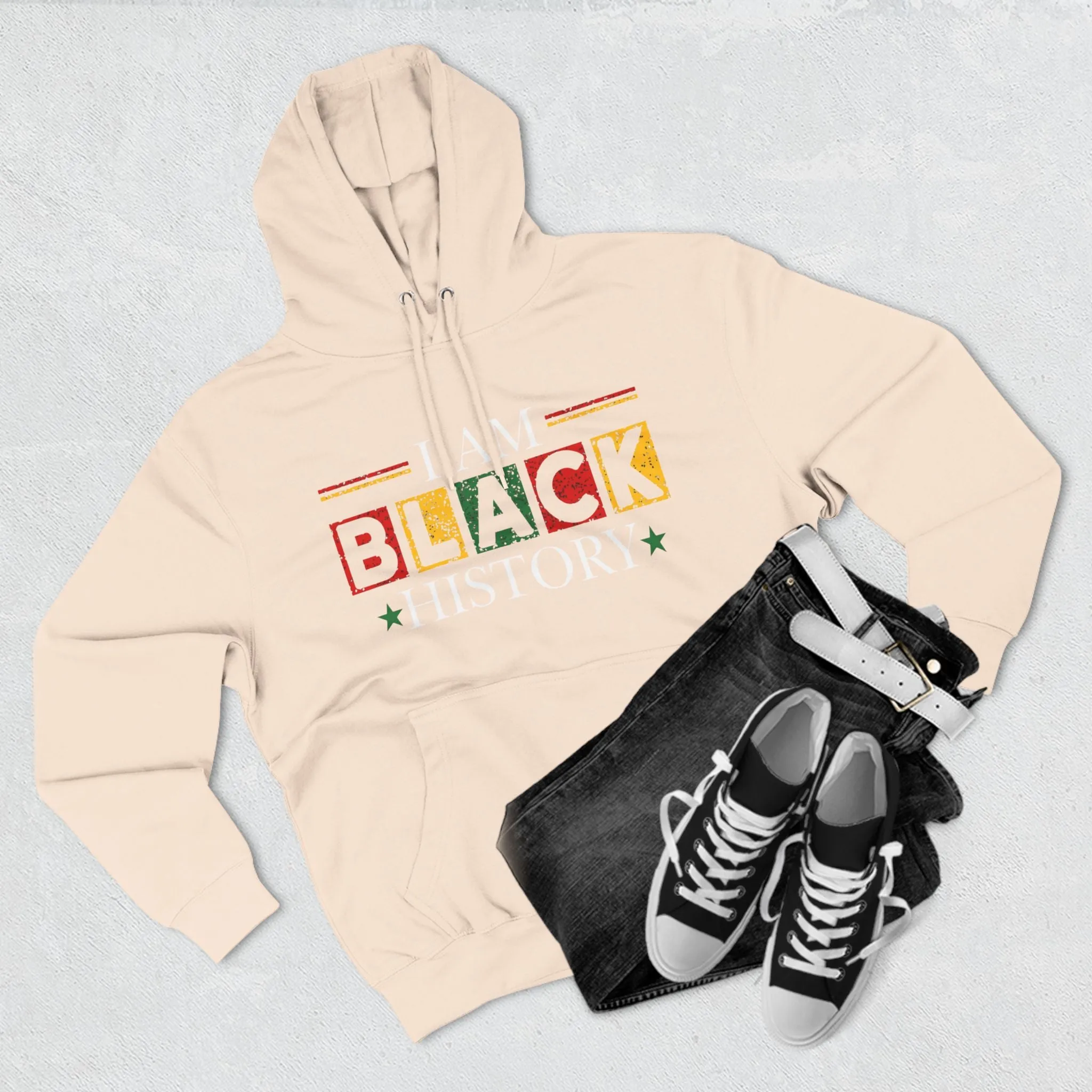 Black History Three-Panel Fleece Hoodie - Celebrate Identity & Culture