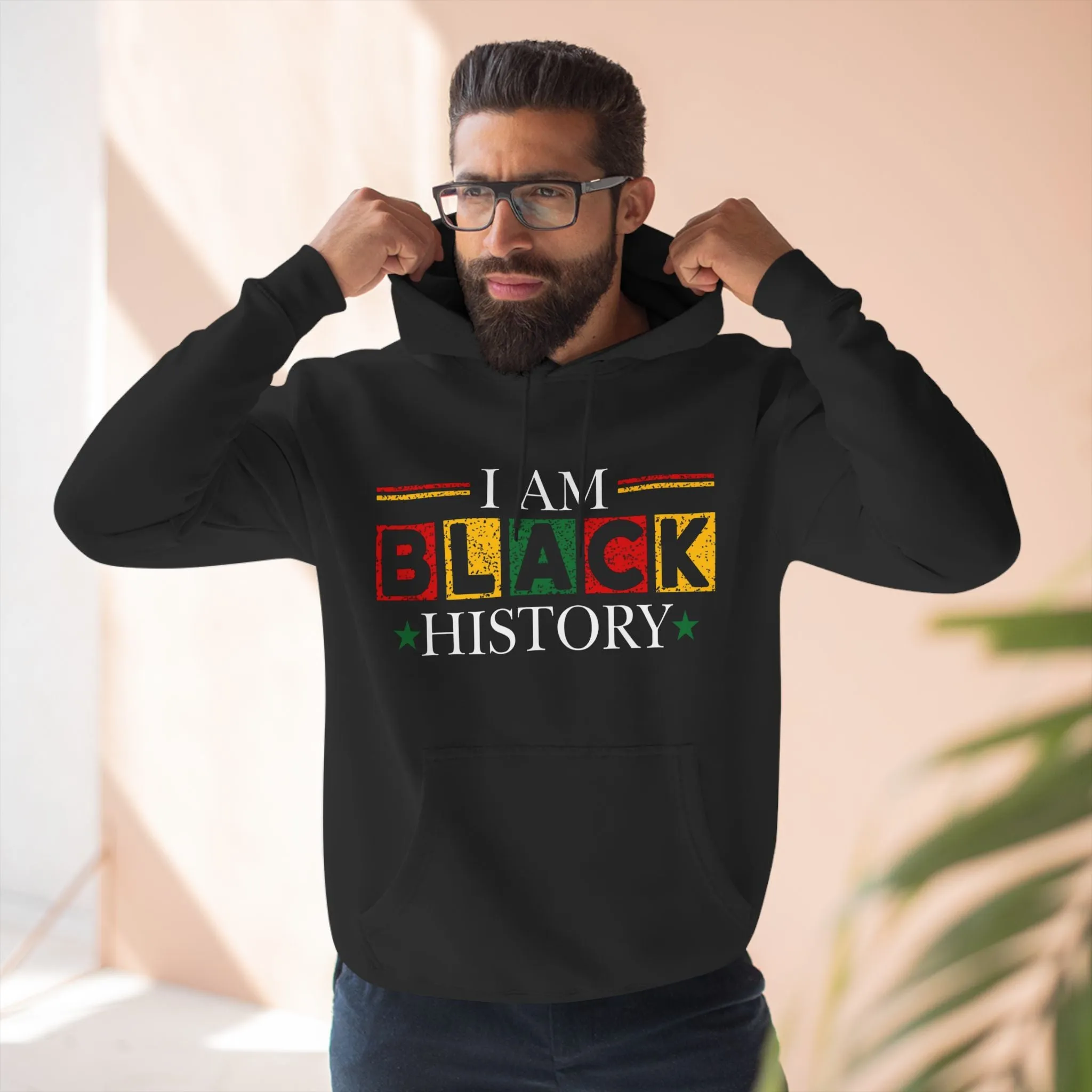 Black History Three-Panel Fleece Hoodie - Celebrate Identity & Culture