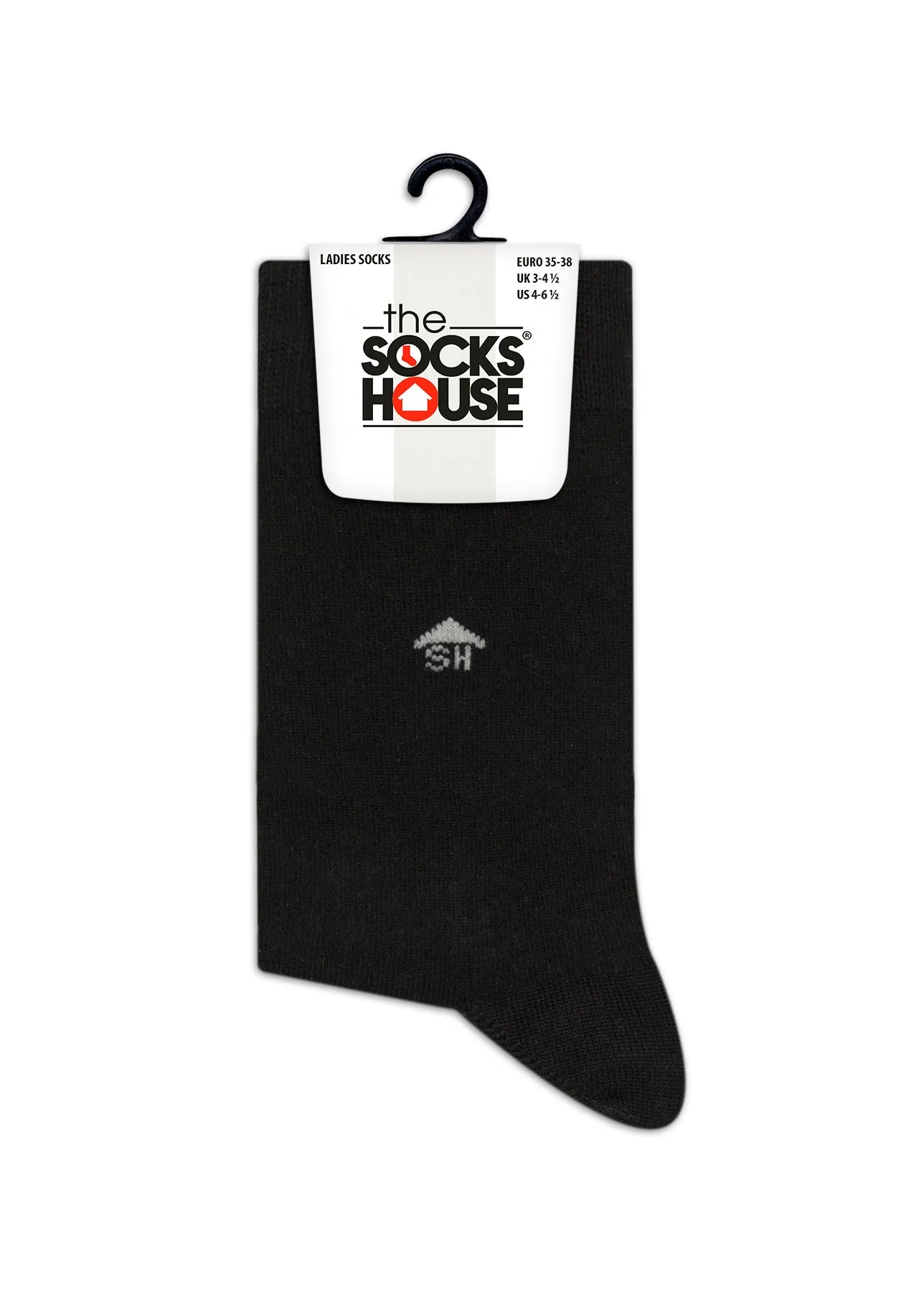 Black Plain Knit Women Bamboo Socks