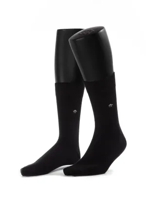 Black Plain Knit Women Bamboo Socks