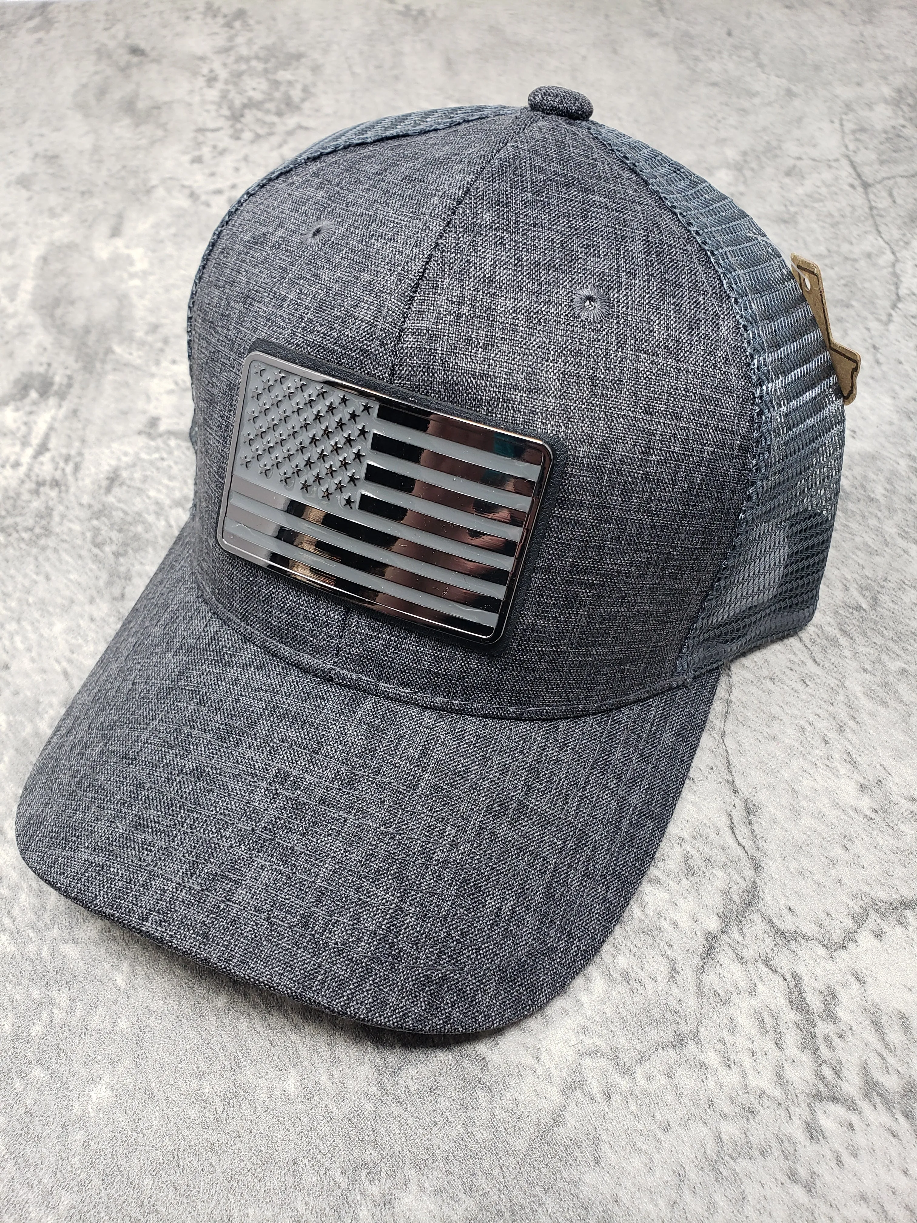 Blackout American Flag Trucker Hat