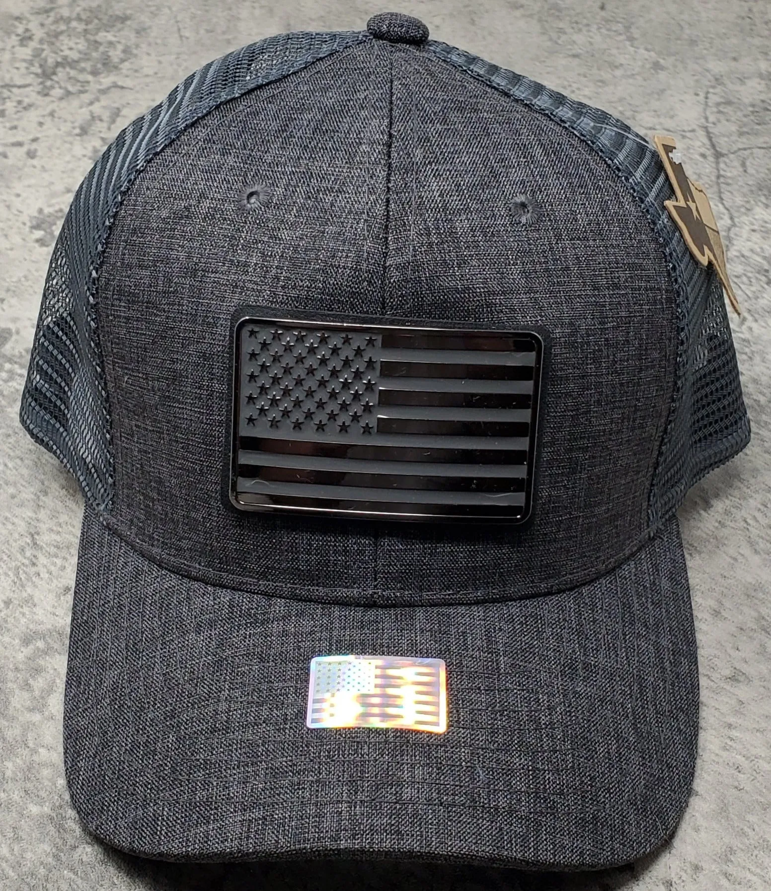 Blackout American Flag Trucker Hat
