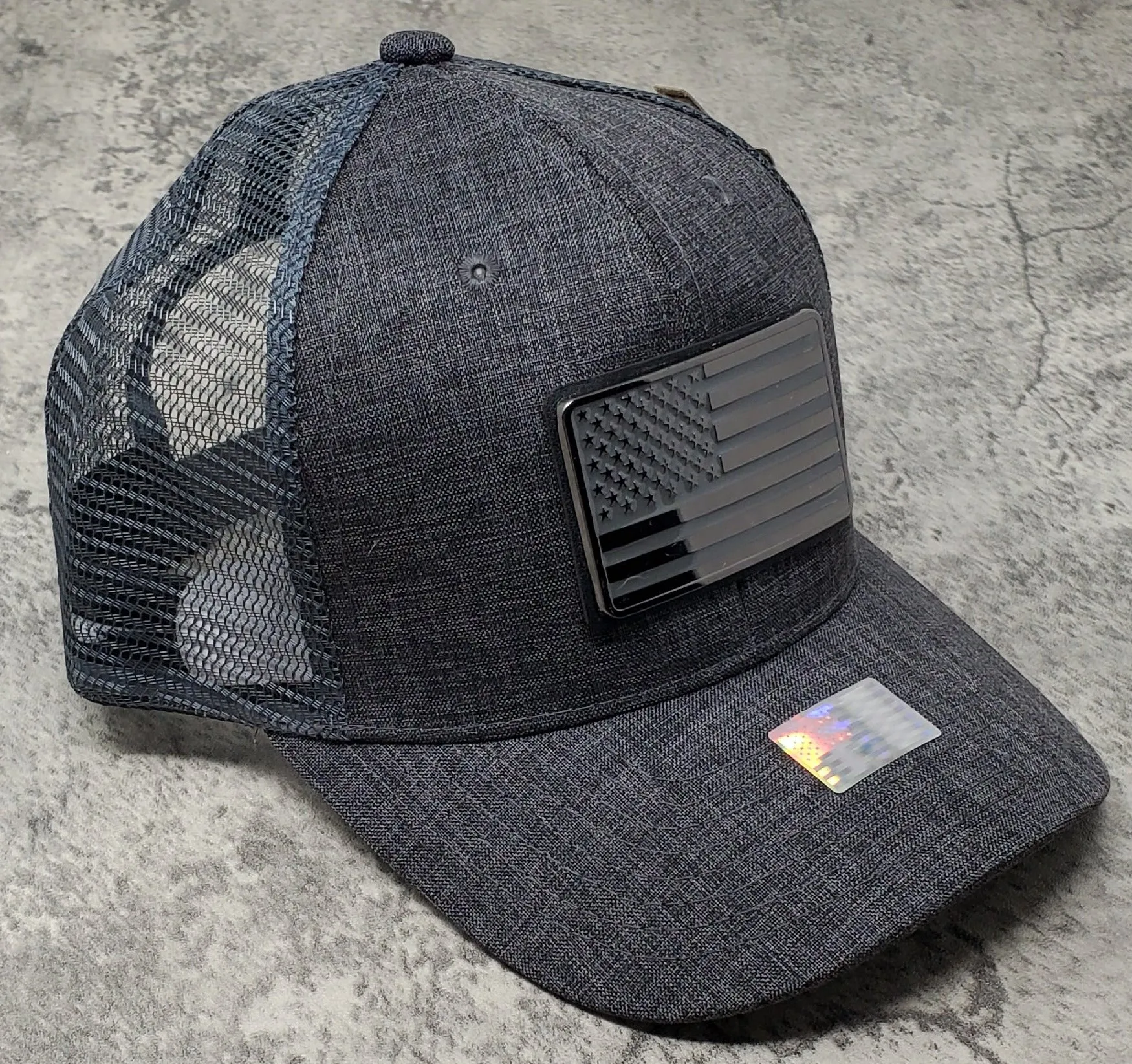 Blackout American Flag Trucker Hat