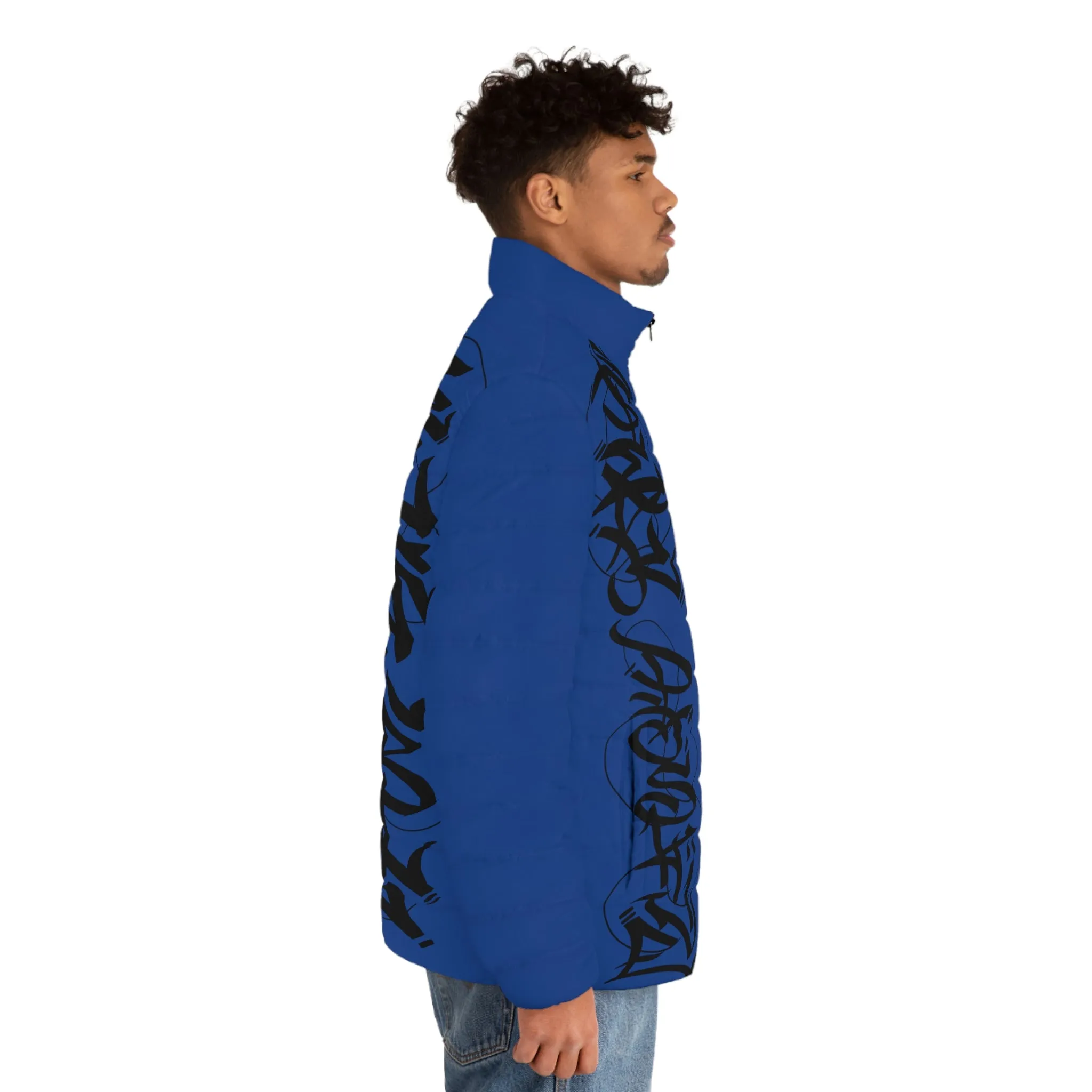 Blue Graffiti SPDB Men's Puffer