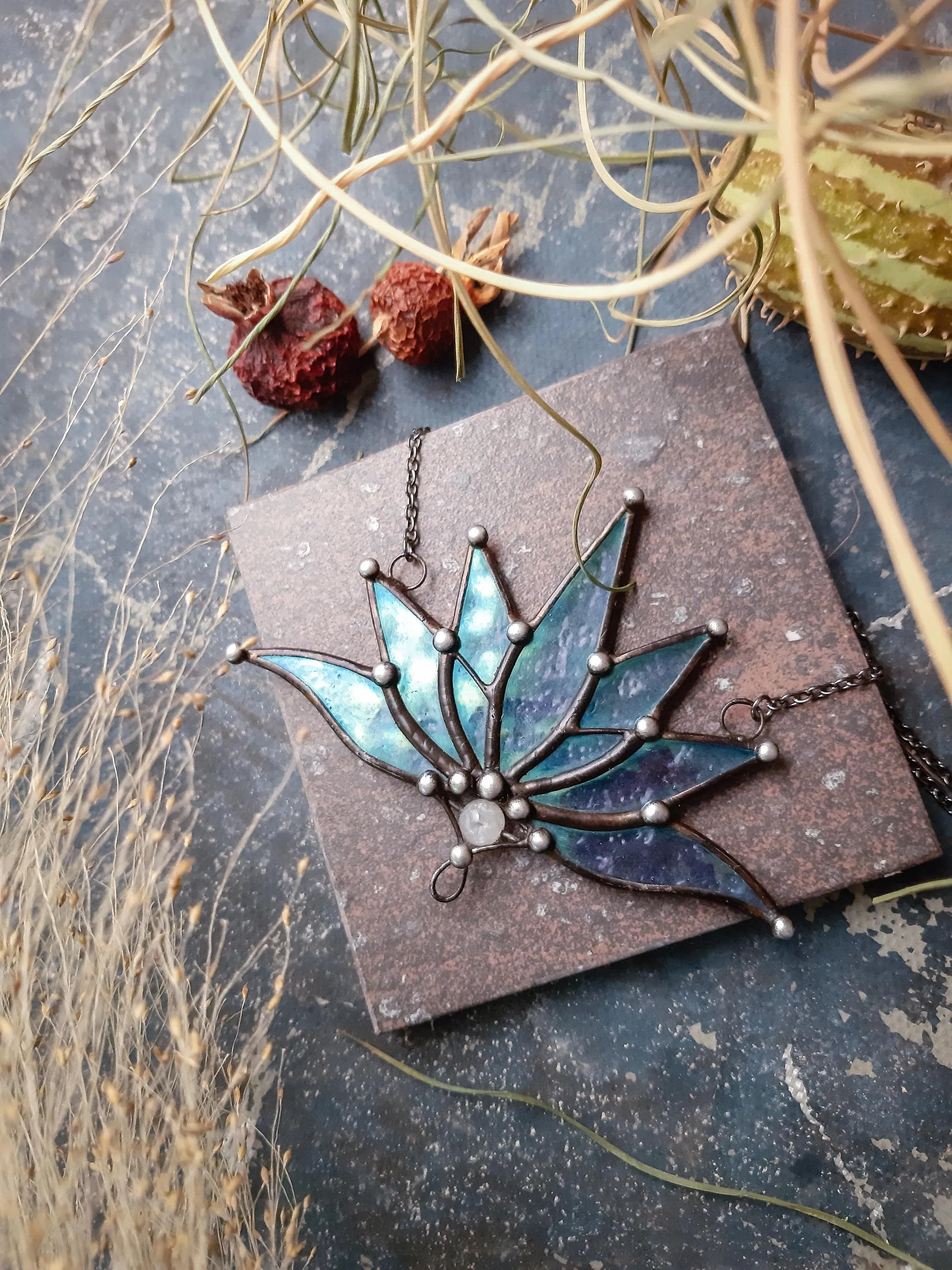 Blue Lotus Necklace