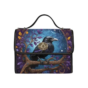 Blue Raven Cross Body Purse, Vegan Canvas Bag