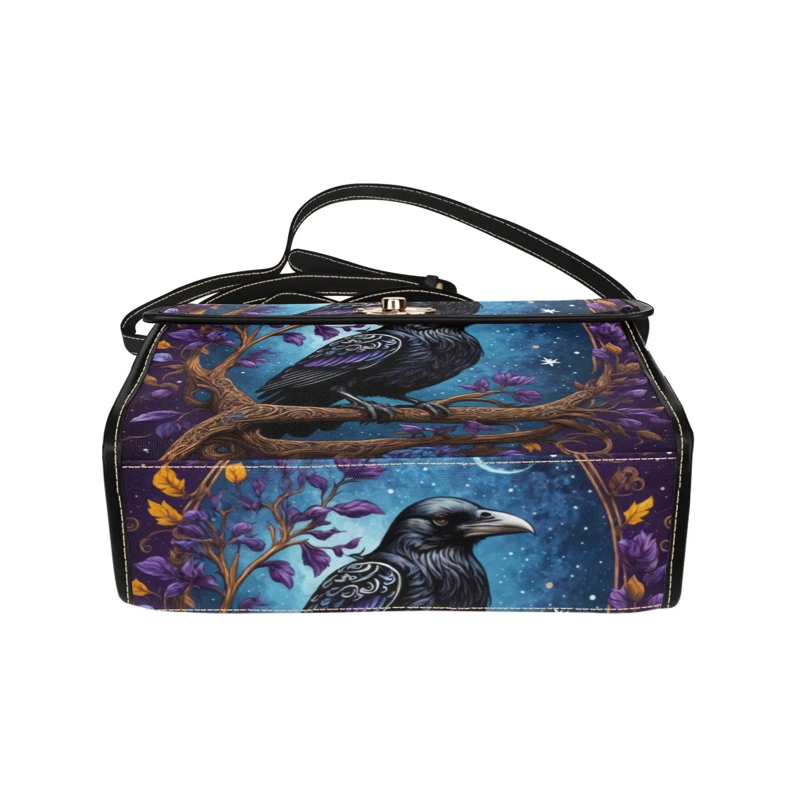 Blue Raven Cross Body Purse, Vegan Canvas Bag