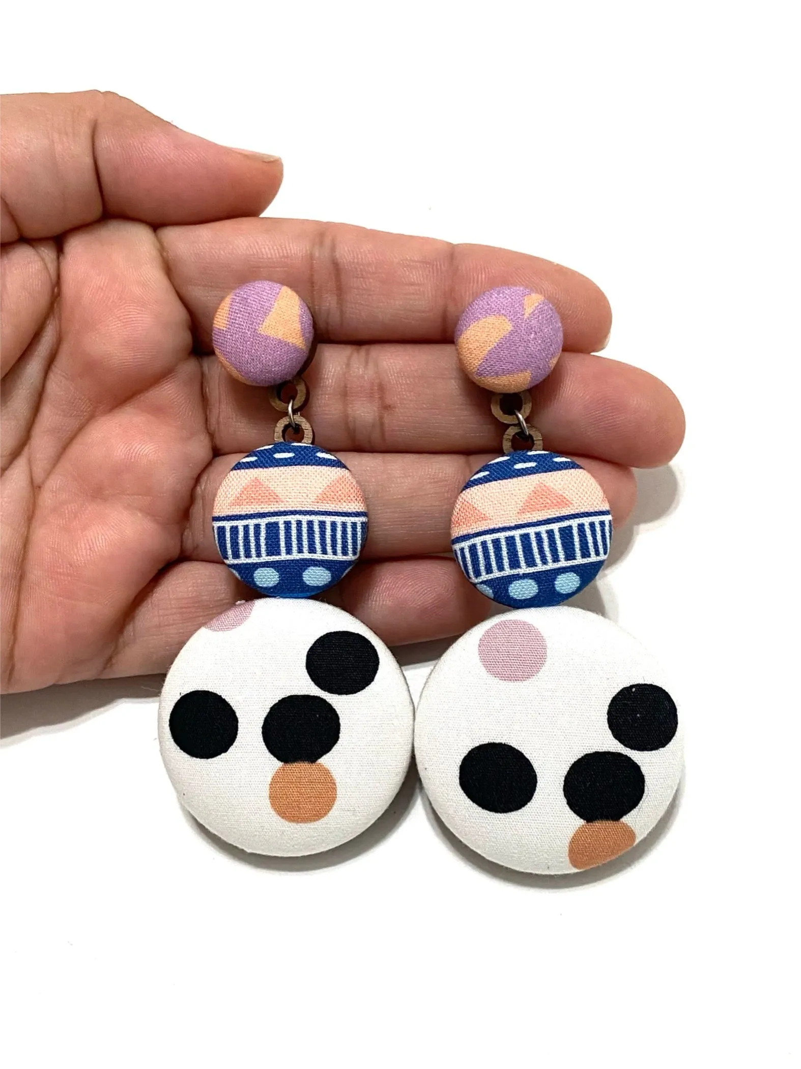 BOTÓN DE AZÚCAR - Big Earrings- Pastel Contrasts