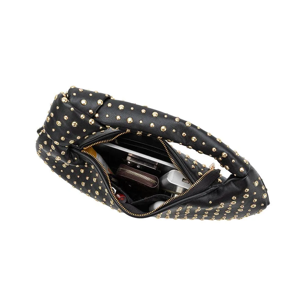 Brigitte Large Studded Red Shoulder Bag