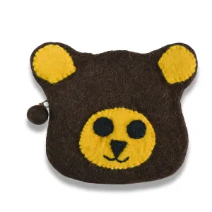 Brown Bear Face Shape Coin Purse