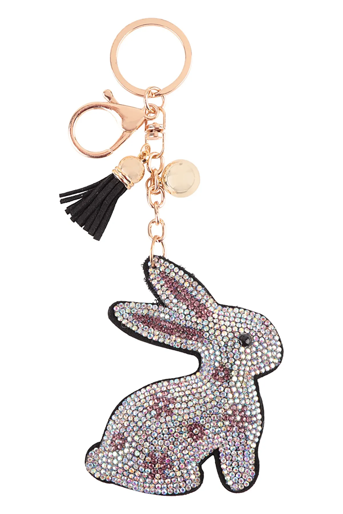 BUNNY RHINESTONE TASSEL KEYCHAIN