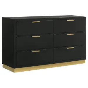 Caraway 6-drawer Dresser Black
