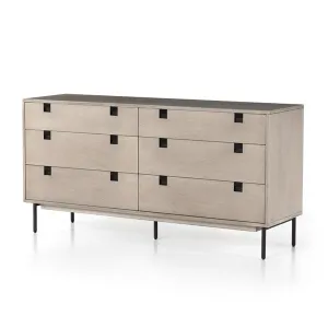 CARLY 6 DRAWER DRESSER-GREY WASH