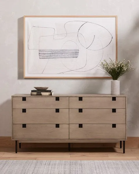 CARLY 6 DRAWER DRESSER-GREY WASH