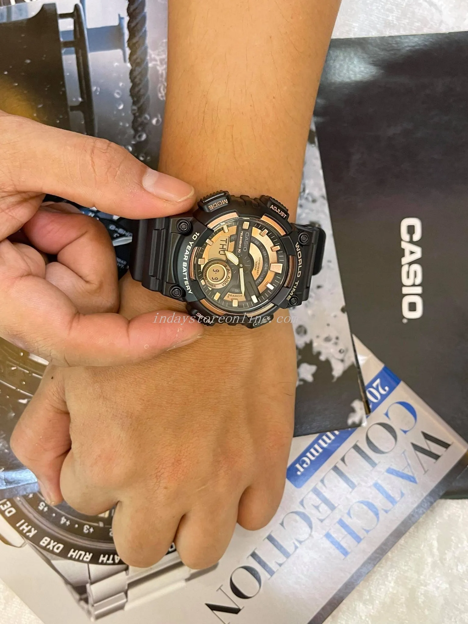 Casio Analog-Digital Men's Watch AEQ-110W-1A3 Resin Band Resin Glass Battery Life 10-Years