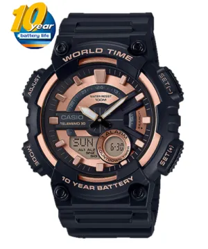 Casio Analog-Digital Men's Watch AEQ-110W-1A3 Resin Band Resin Glass Battery Life 10-Years