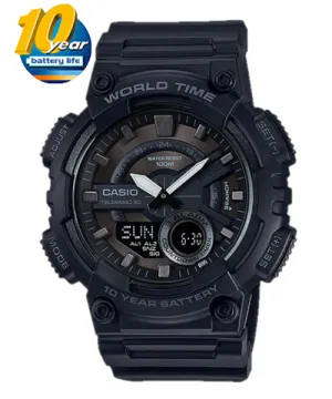 Casio Analog-Digital Men's Watch AEQ-110W-1B Resin Band Resin Glass Battery Life 10-Years