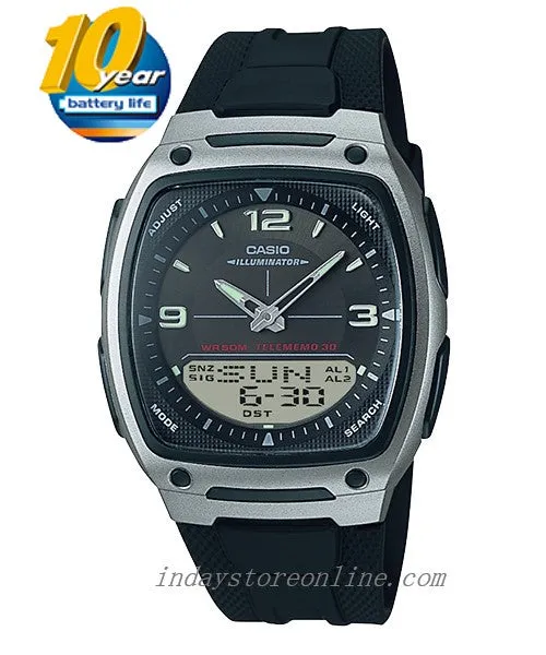 Casio Analog-Digital Men's Watch AW-81-1A1 Resin Band Resin Glass Battery Life 10-Years