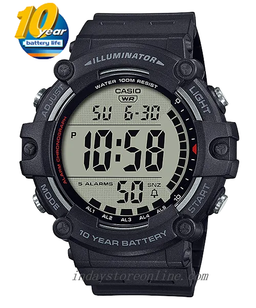Casio Digital Men's Watch AE-1500WH-1A 10-Year Battery Life Resin Strap