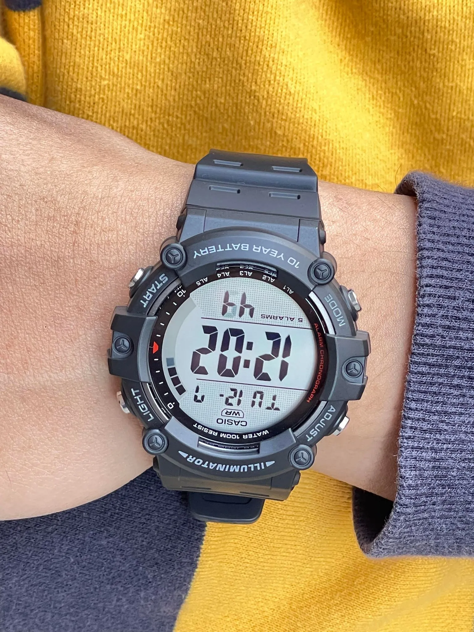Casio Digital Men's Watch AE-1500WH-1A 10-Year Battery Life Resin Strap
