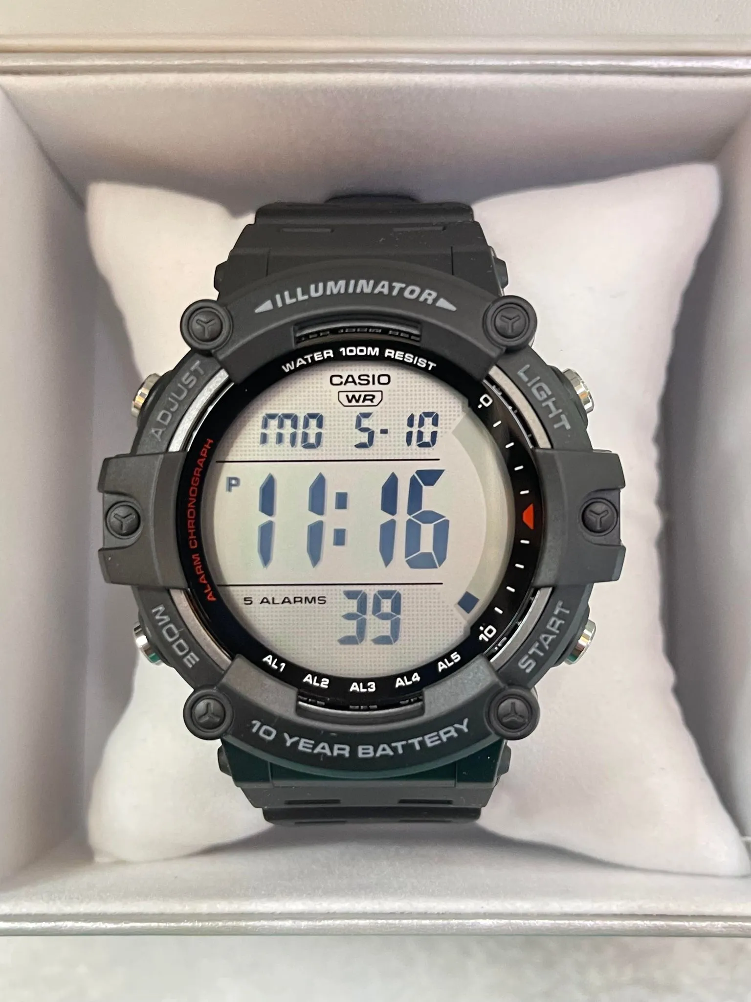 Casio Digital Men's Watch AE-1500WH-1A 10-Year Battery Life Resin Strap