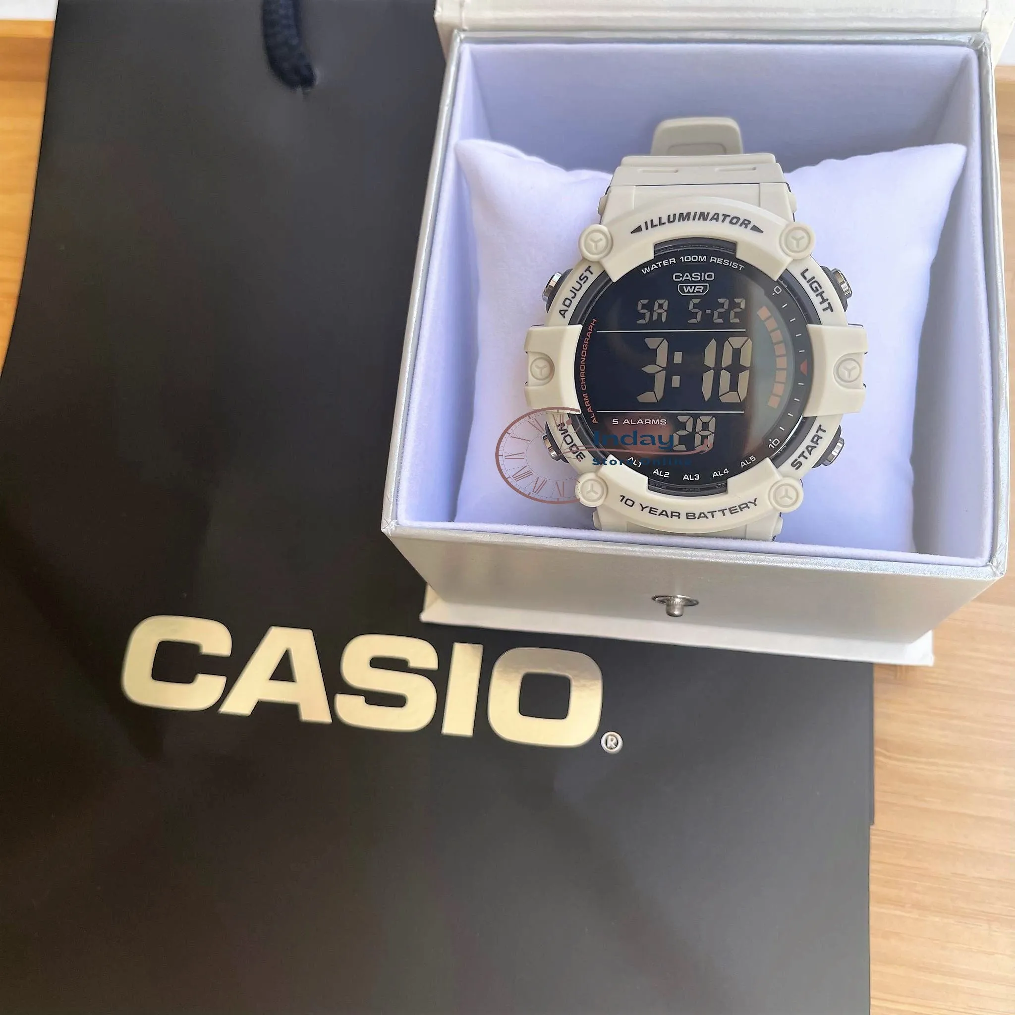 Casio Digital Men's Watch AE-1500WH-8B2 10-Year Battery Life Resin Strap
