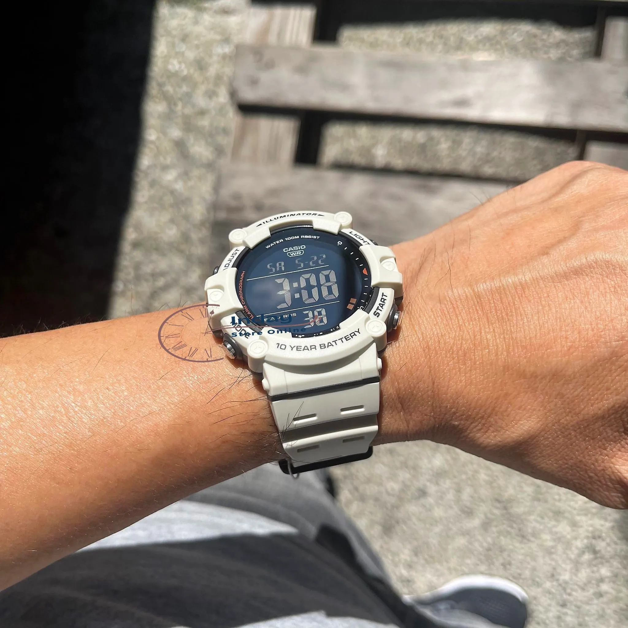 Casio Digital Men's Watch AE-1500WH-8B2 10-Year Battery Life Resin Strap