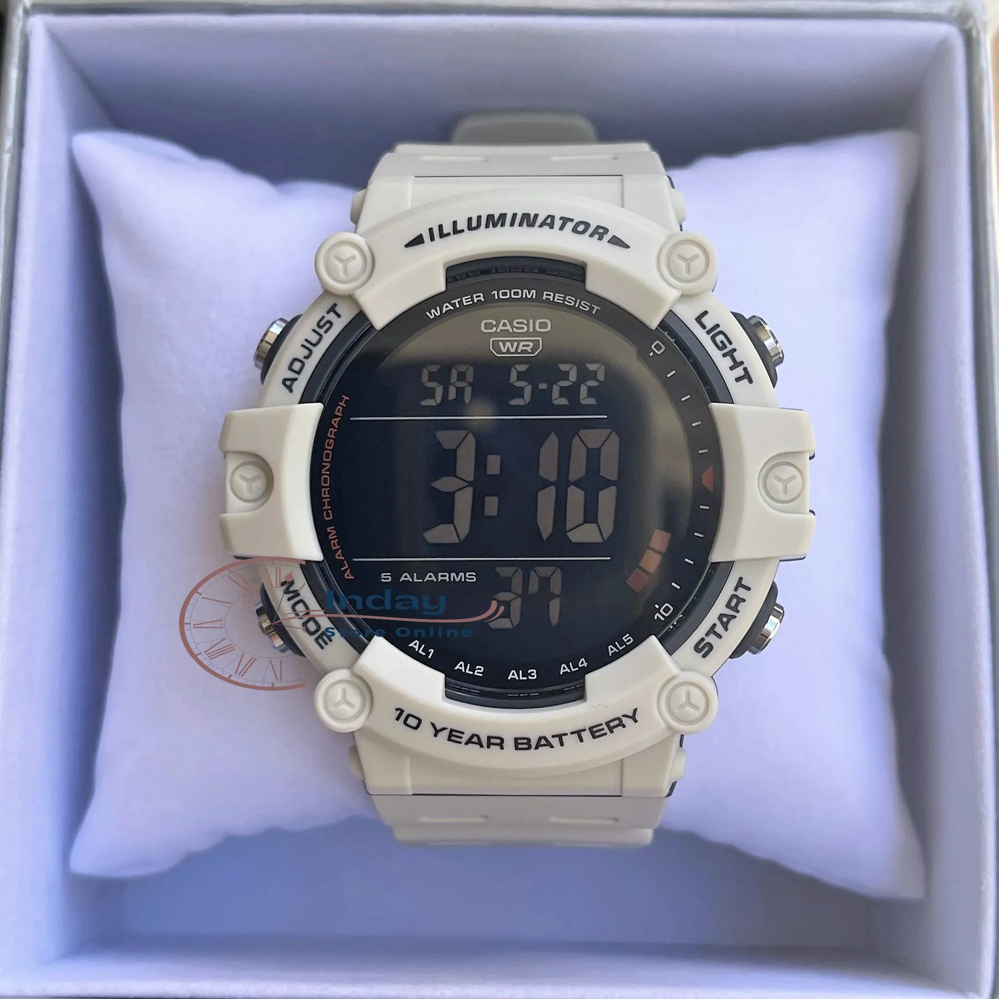Casio Digital Men's Watch AE-1500WH-8B2 10-Year Battery Life Resin Strap