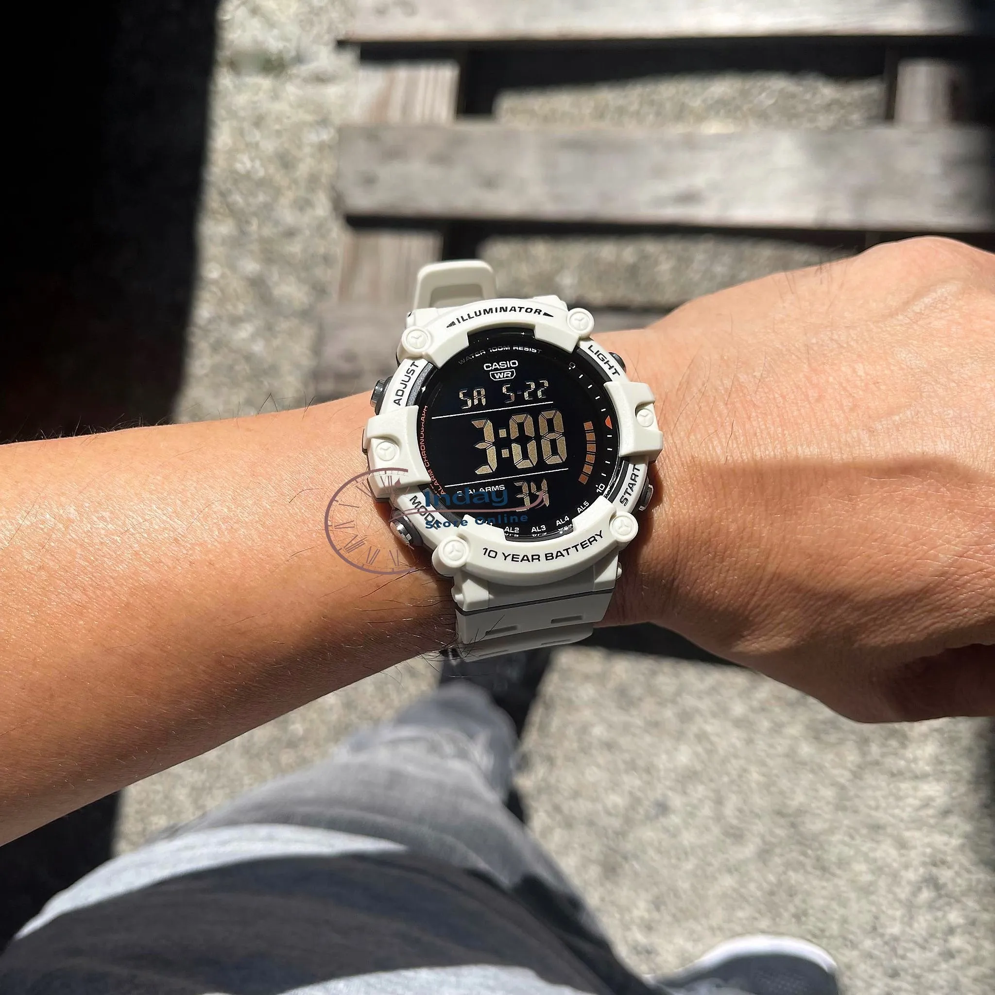 Casio Digital Men's Watch AE-1500WH-8B2 10-Year Battery Life Resin Strap
