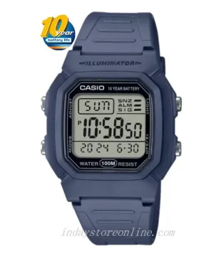 Casio Digital  Men's Watch W-800H-2A Digital Resin Band Resin Glass Battery Life: 10 years
