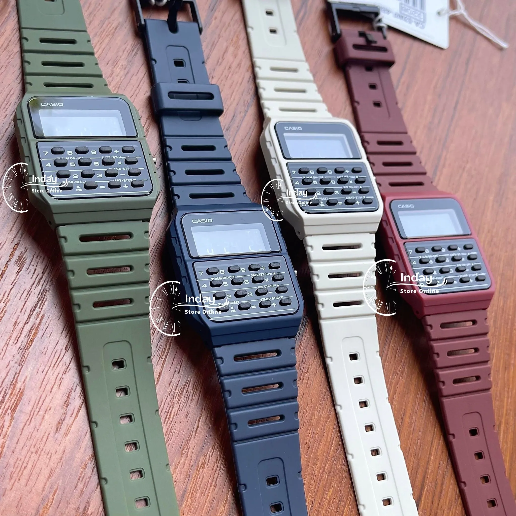 Casio Digital Unisex Watch CA-53WF-3B Calculator Digital Green Color Resin Band Resin Glass Battery Life 5-Years