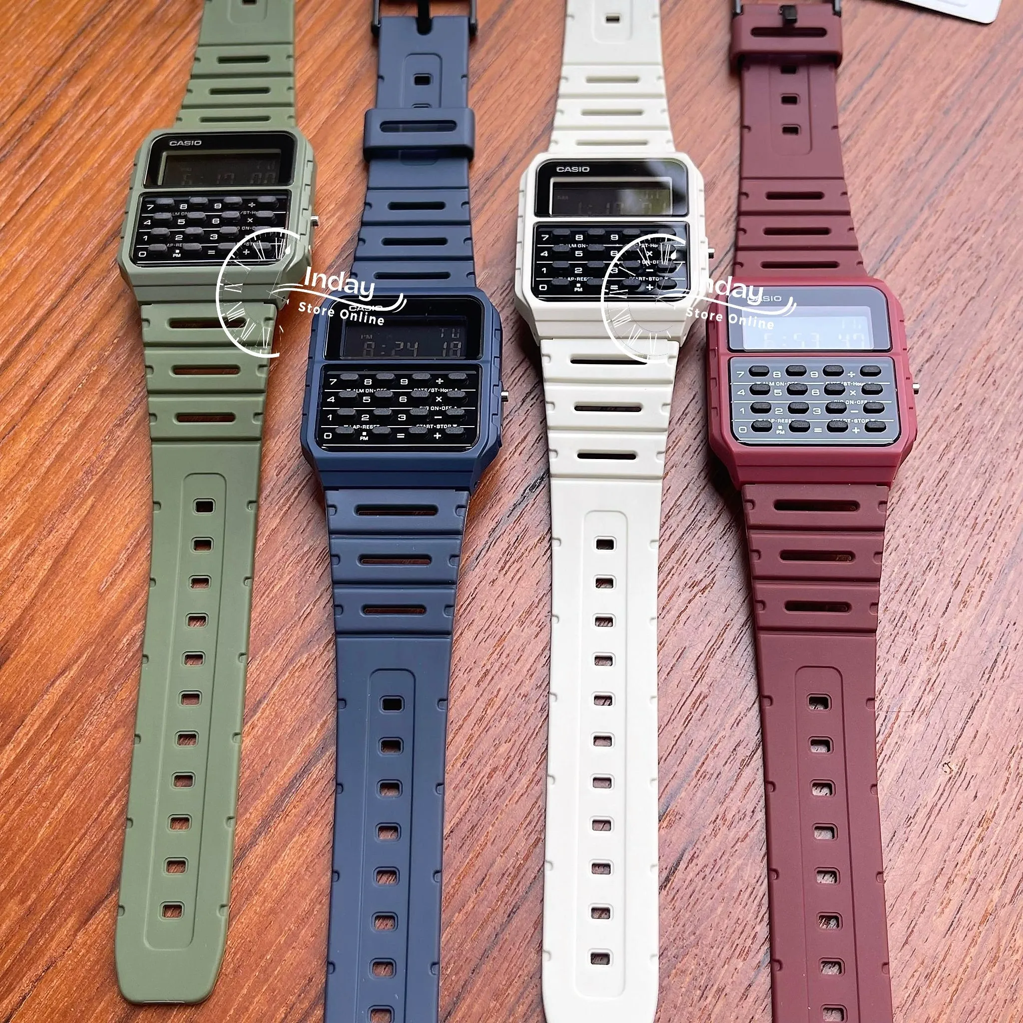 Casio Digital Unisex Watch CA-53WF-3B Calculator Digital Green Color Resin Band Resin Glass Battery Life 5-Years