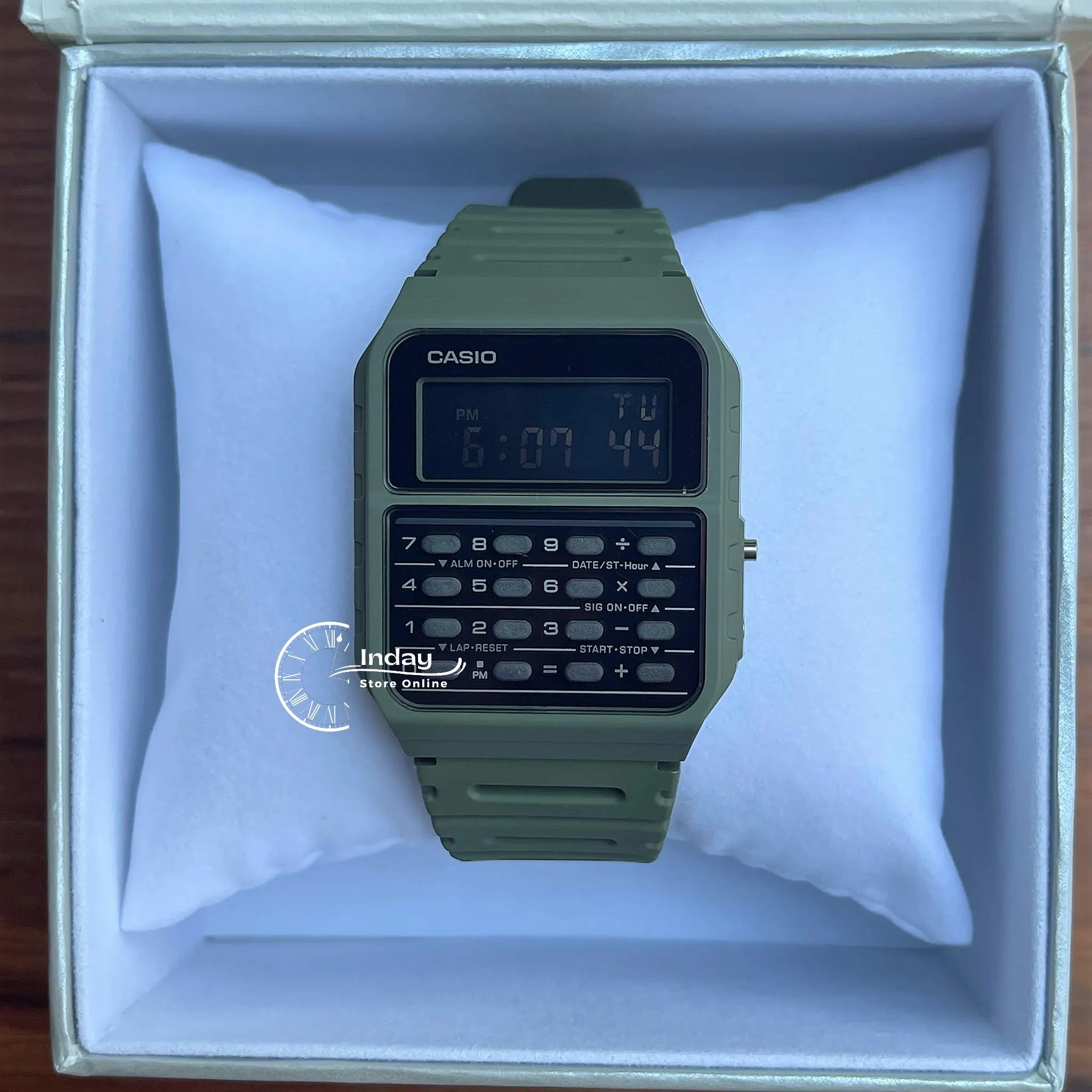 Casio Digital Unisex Watch CA-53WF-3B Calculator Digital Green Color Resin Band Resin Glass Battery Life 5-Years