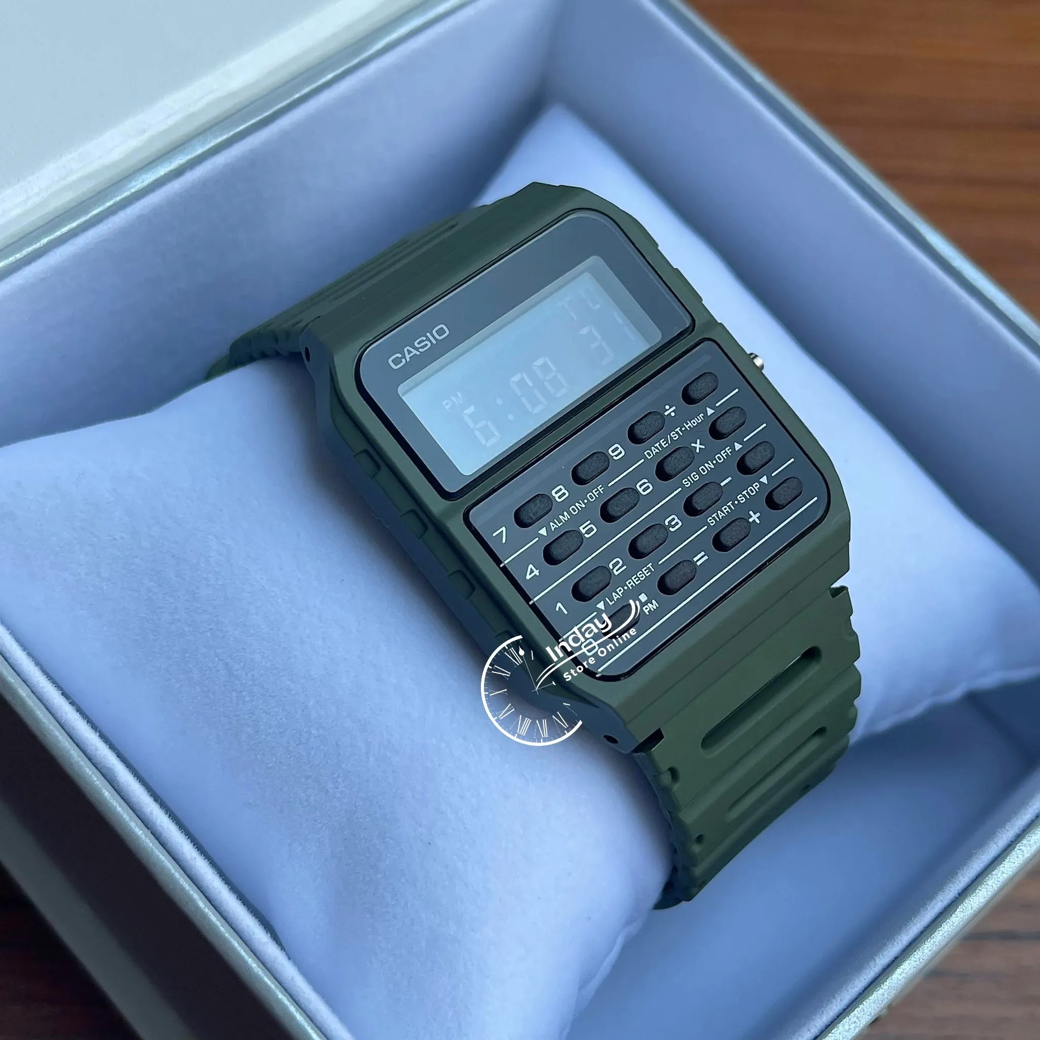 Casio Digital Unisex Watch CA-53WF-3B Calculator Digital Green Color Resin Band Resin Glass Battery Life 5-Years