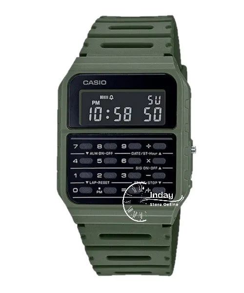 Casio Digital Unisex Watch CA-53WF-3B Calculator Digital Green Color Resin Band Resin Glass Battery Life 5-Years