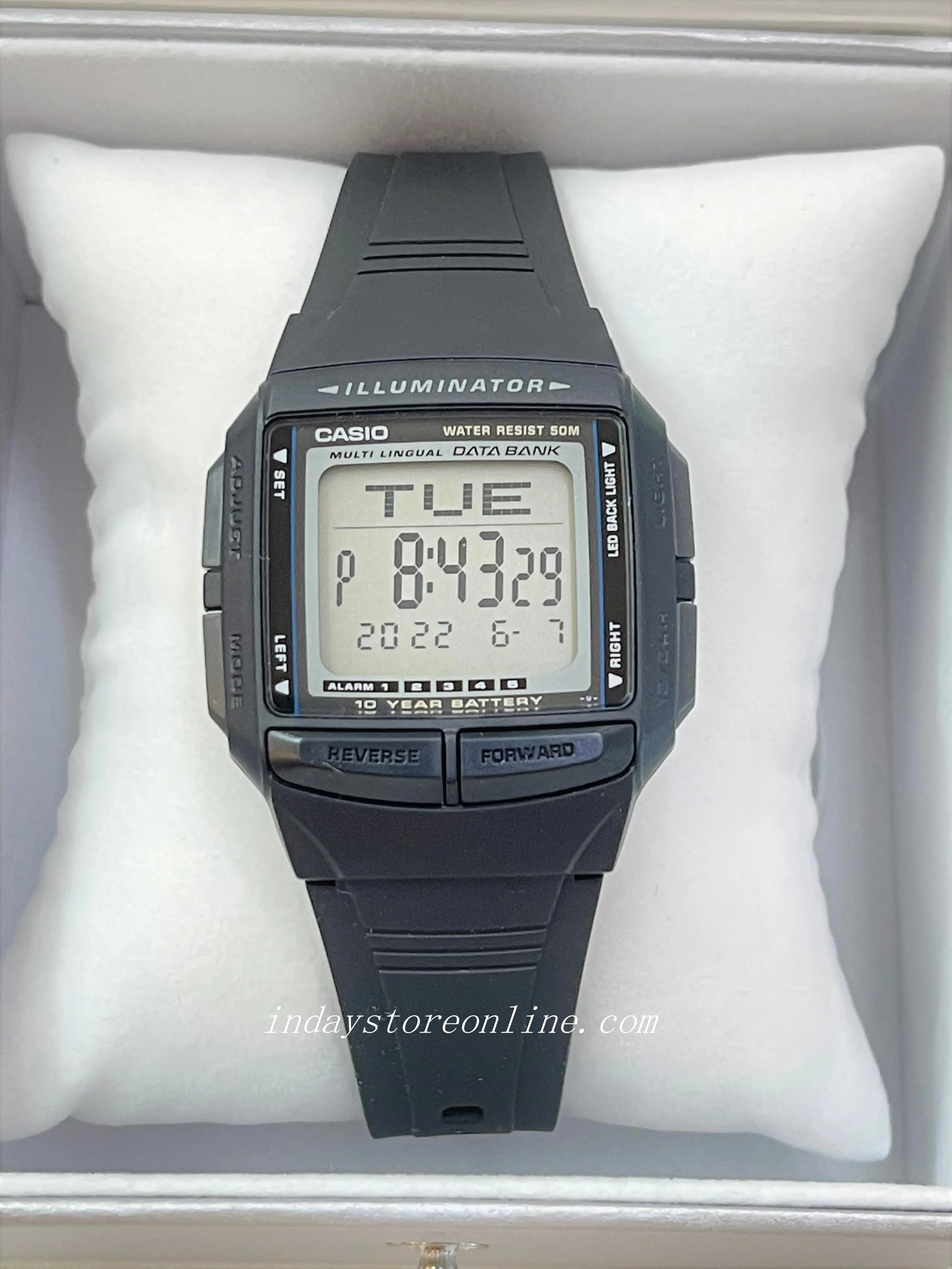 Casio Digital Unisex Watch DB-36-1A Digital Data Bank Resin Band Resin Glass Battery Life 10-Years