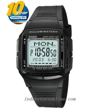 Casio Digital Unisex Watch DB-36-1A Digital Data Bank Resin Band Resin Glass Battery Life 10-Years