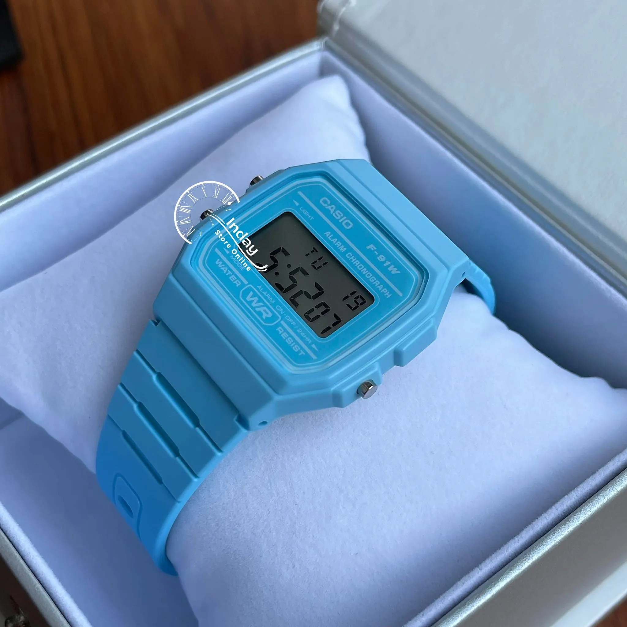 Casio Digital  Women's Watch F-91WC-2A Digital Resin Blue Color Resin Glass Battery Life: 7 Years