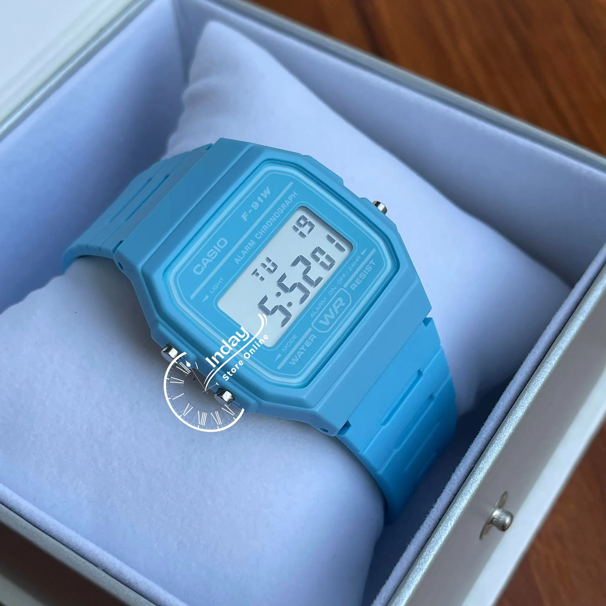 Casio Digital  Women's Watch F-91WC-2A Digital Resin Blue Color Resin Glass Battery Life: 7 Years