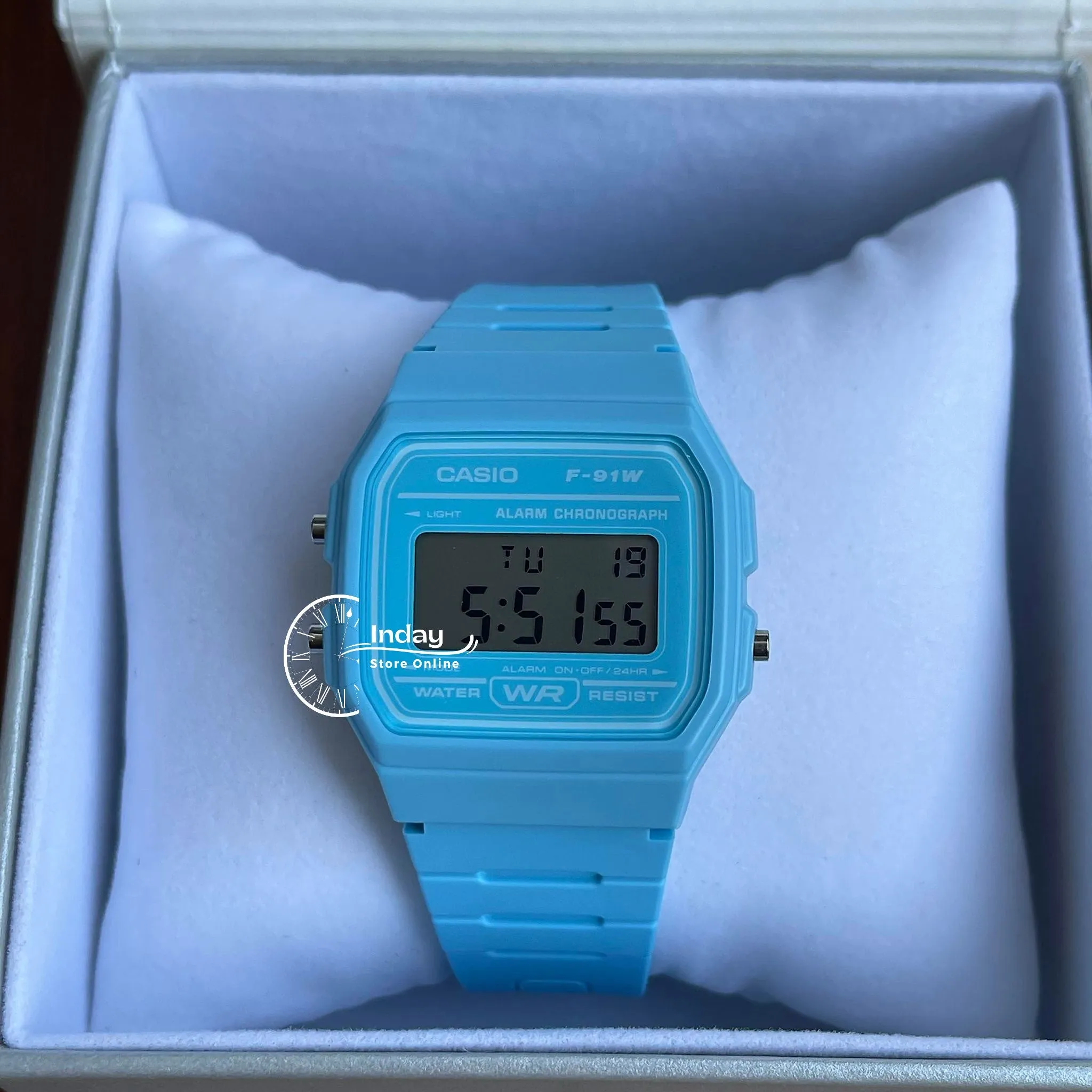 Casio Digital  Women's Watch F-91WC-2A Digital Resin Blue Color Resin Glass Battery Life: 7 Years