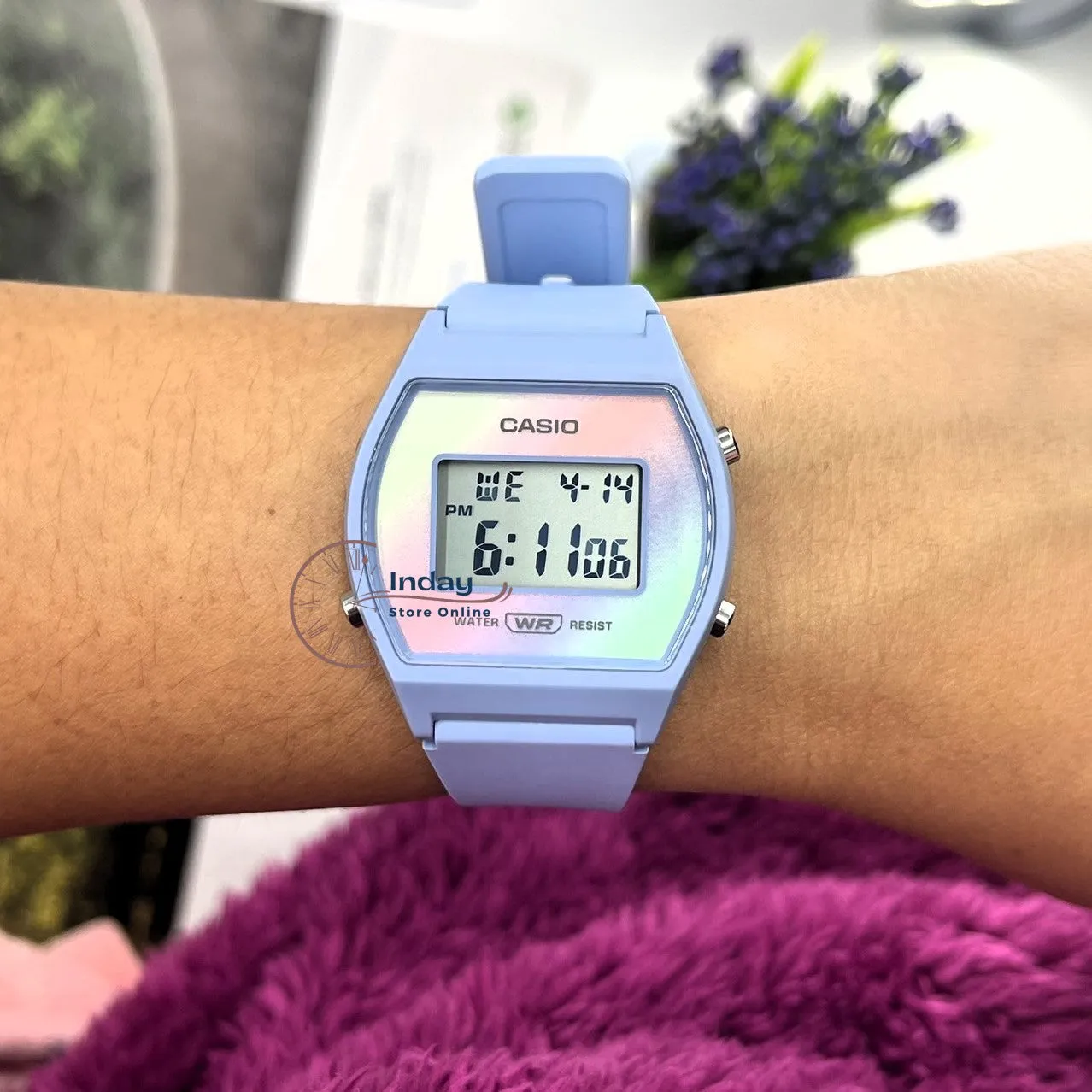 Casio Digital Women's Watch LW-205H-2A Digital Blue Color Resin Band Resin Glass