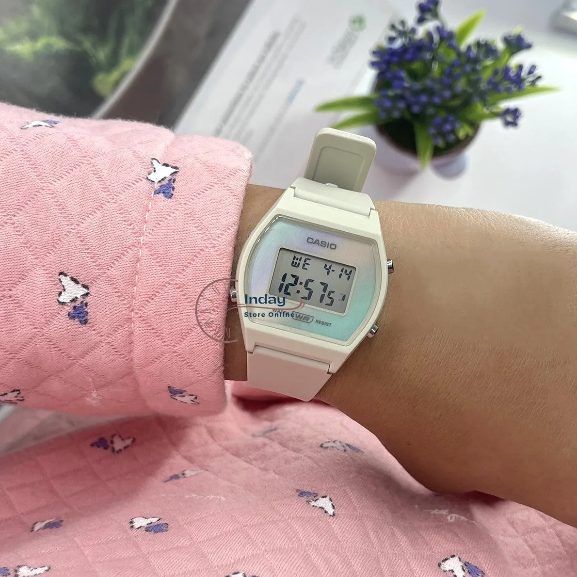 Casio Digital Women's Watch LW-205H-8A Digital Resin Band Resin Glass