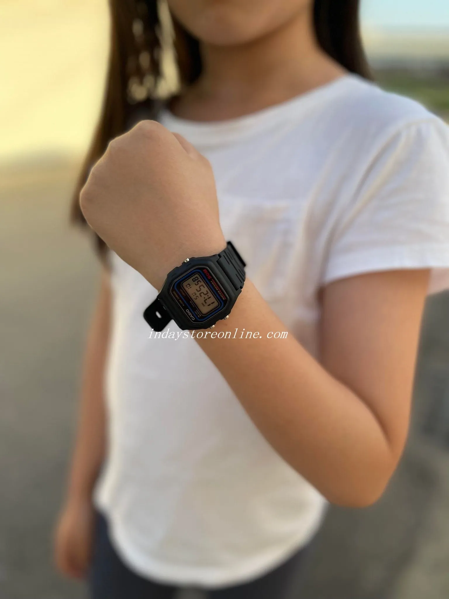 Casio Digital Women's Watch W-59-1V Black Color Resin Strap Battery Life 7-Years