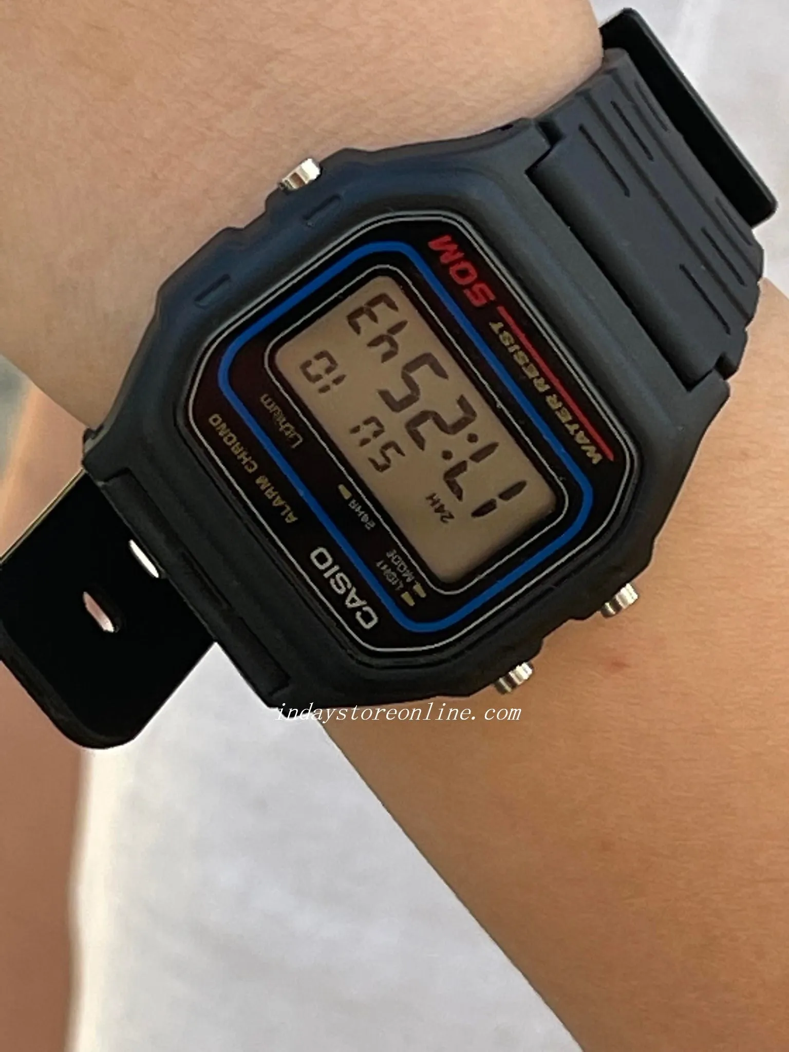 Casio Digital Women's Watch W-59-1V Black Color Resin Strap Battery Life 7-Years