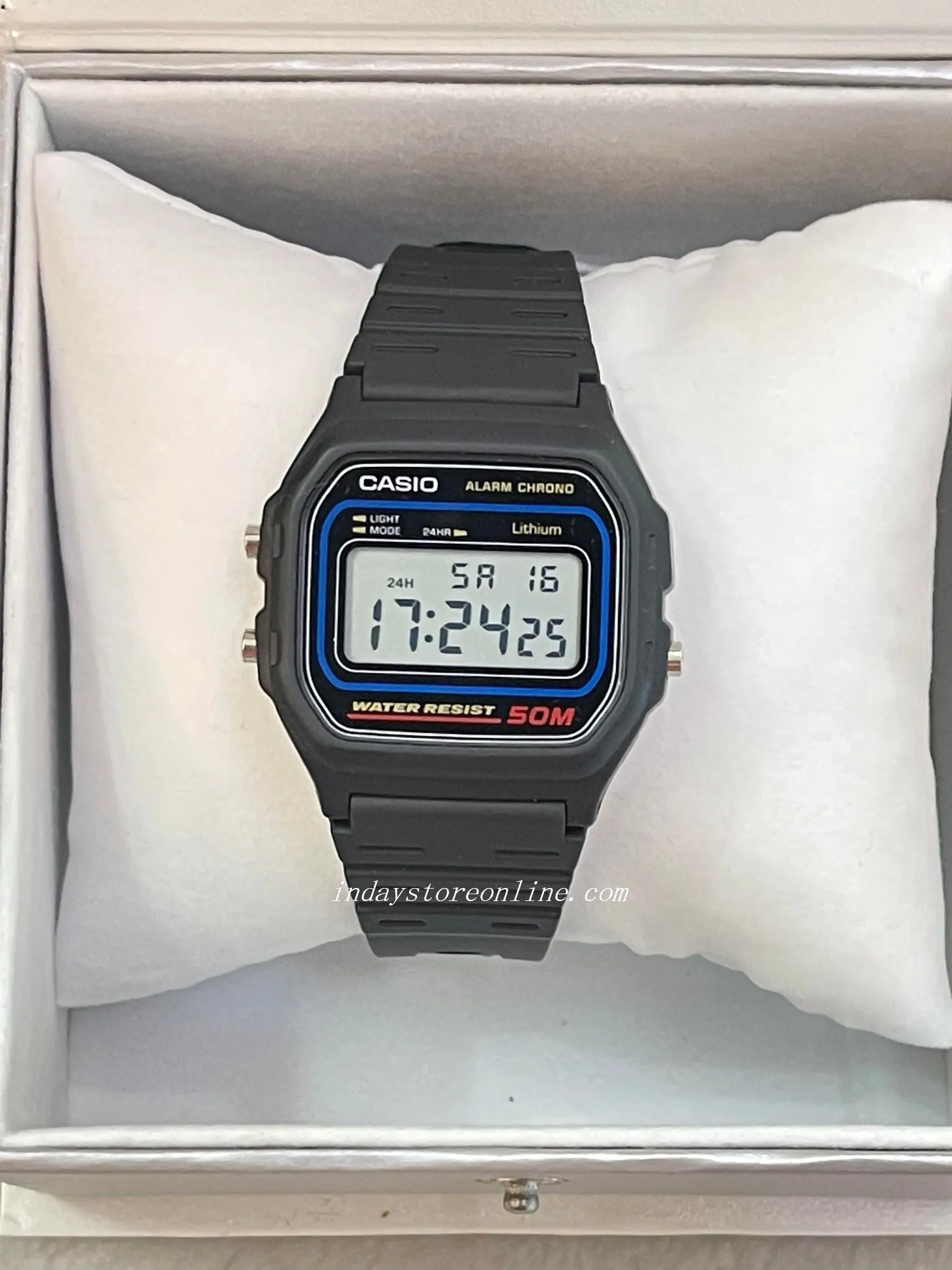 Casio Digital Women's Watch W-59-1V Black Color Resin Strap Battery Life 7-Years