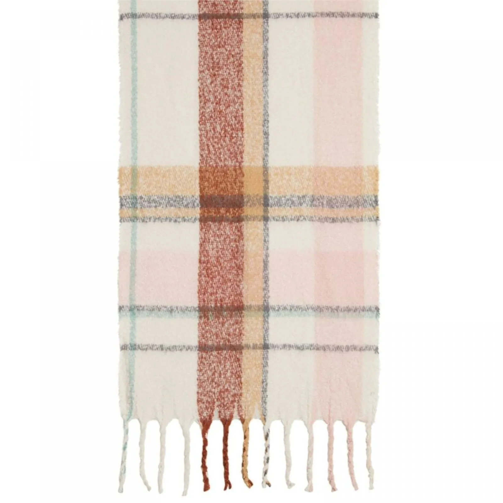 Cejon Women's Spacious Plaid Blanket Wrap Scarf With Fringe