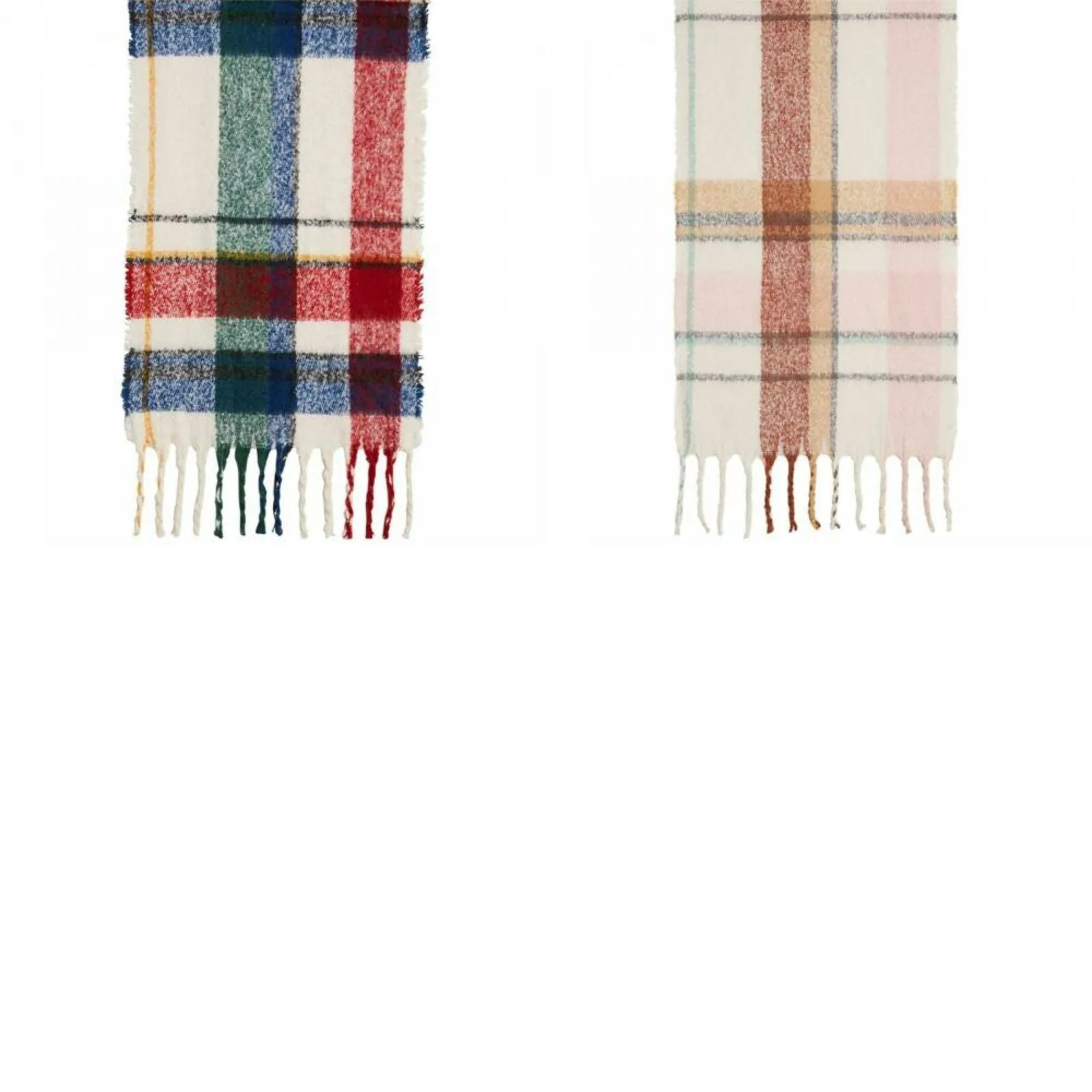 Cejon Women's Spacious Plaid Blanket Wrap Scarf With Fringe