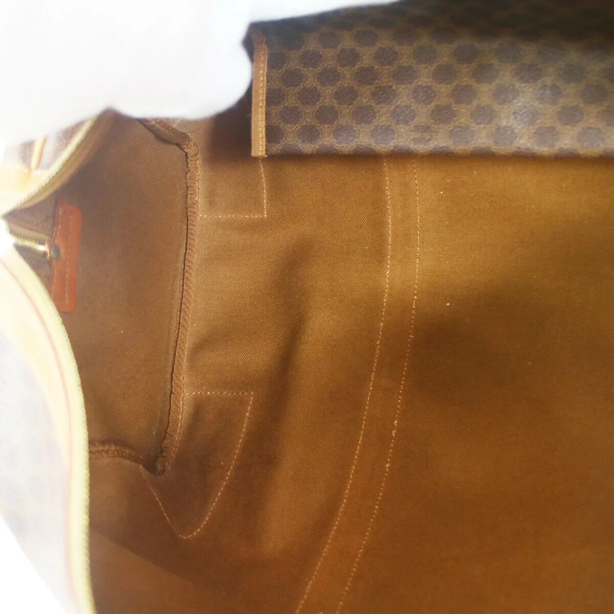 CELINE Macadam Boston Hand Bag MC97/2 Brown 93379