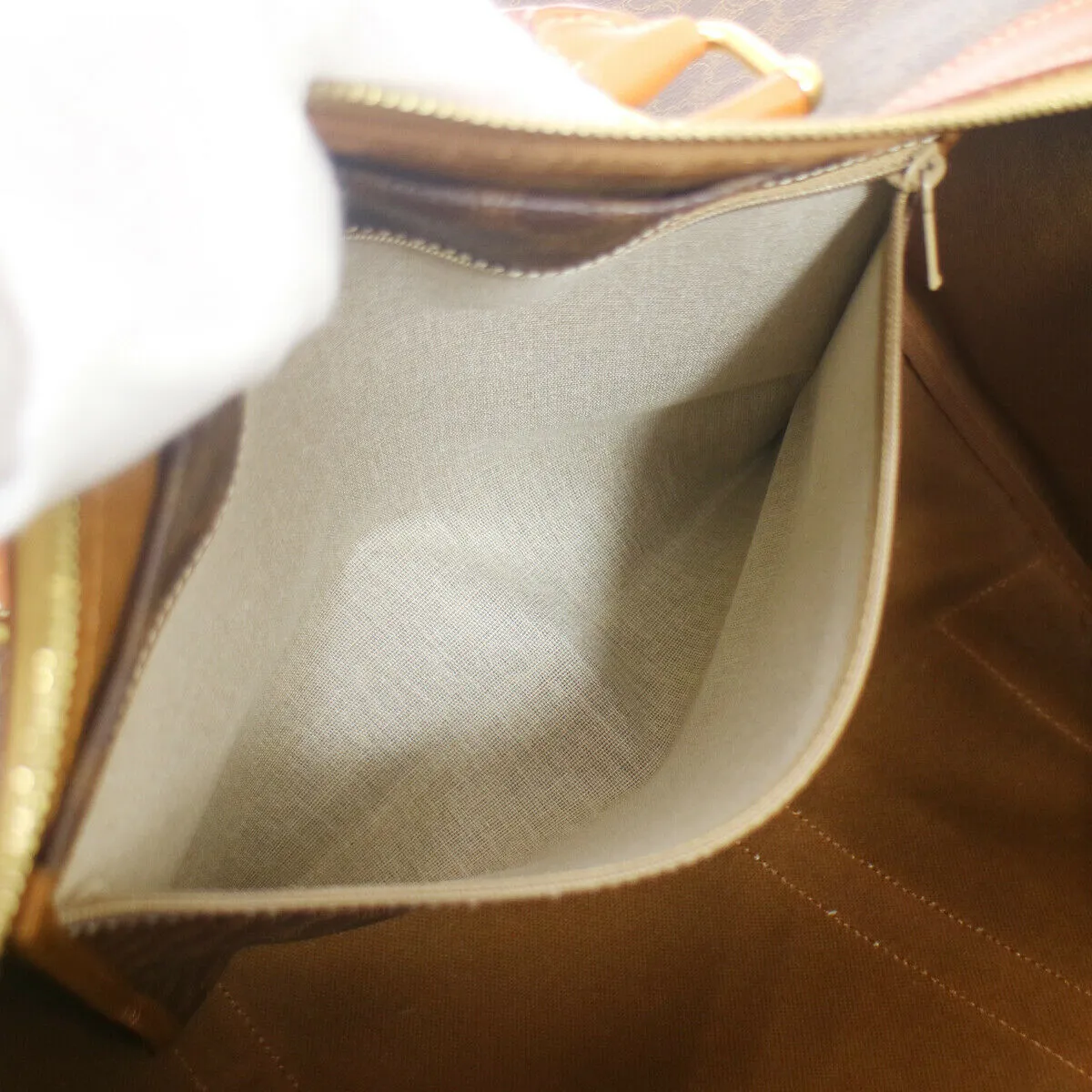 CELINE Macadam Boston Hand Bag MC97/2 Brown 93379