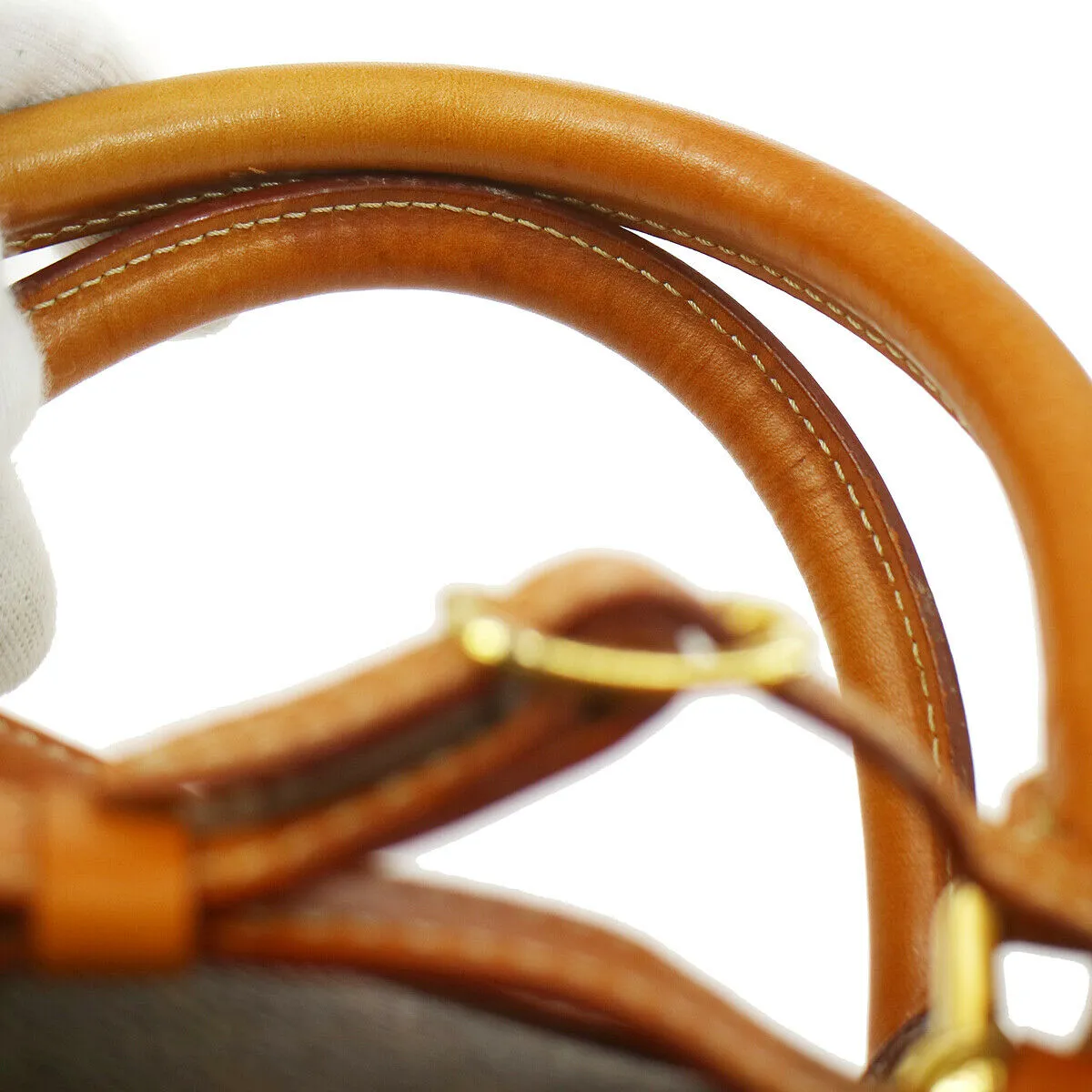 CELINE Macadam Boston Hand Bag MC97/2 Brown 93379
